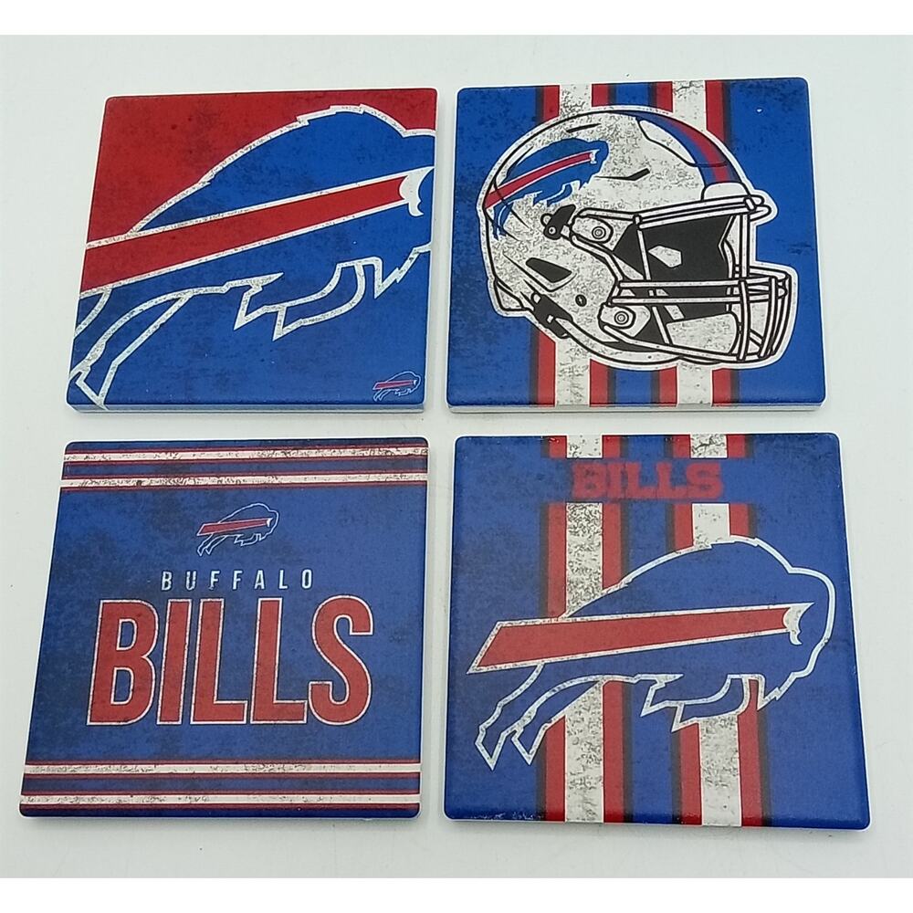 Buffalo Bills NFL Foco 4 Pack Ceramic Coaster Set